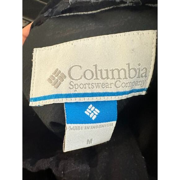 Men's Columbia Omni Shield Black Lined Jacket Coat Medium Collar Zip - Picture 9 of 13